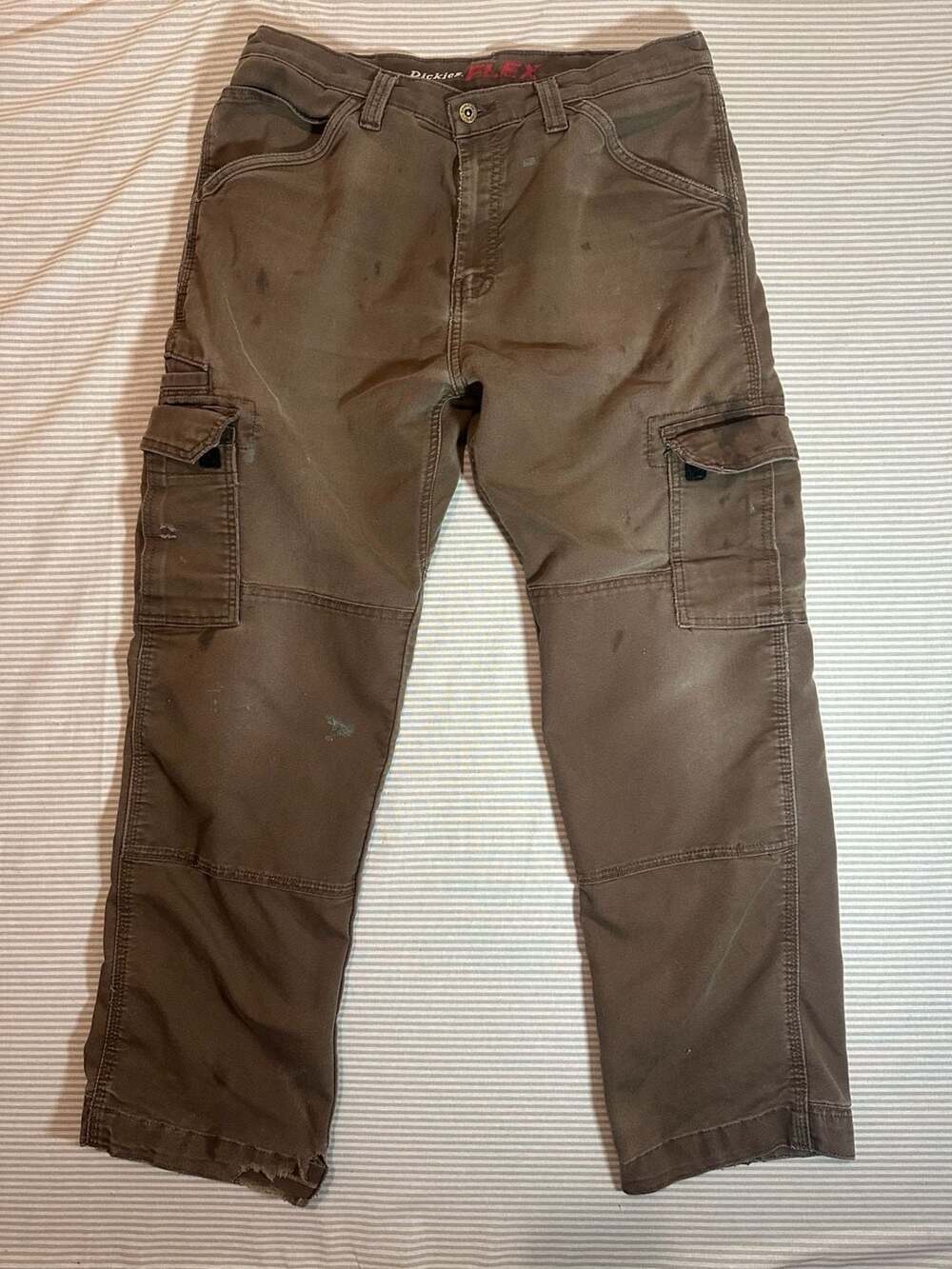 Dickies Flex Brown Canvas Cargo Work Pants Men's Size 34x32